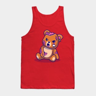 Cute Bear Zombie Cartoon Tank Top